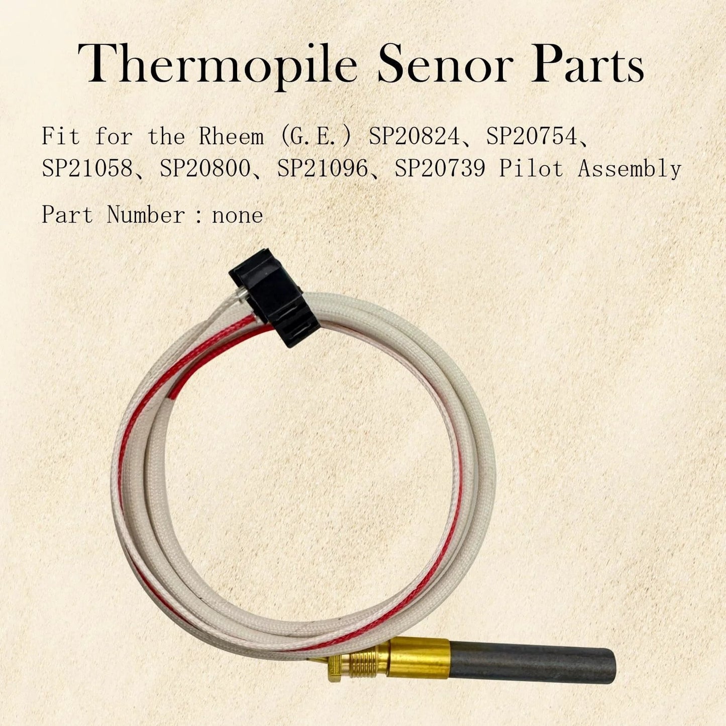 Natural LP Thermopile Sensor Beefy For Rheem Ruud And Richmond Water Heaters Pilot Burner Assembly Kit Fits SP20824 Cable