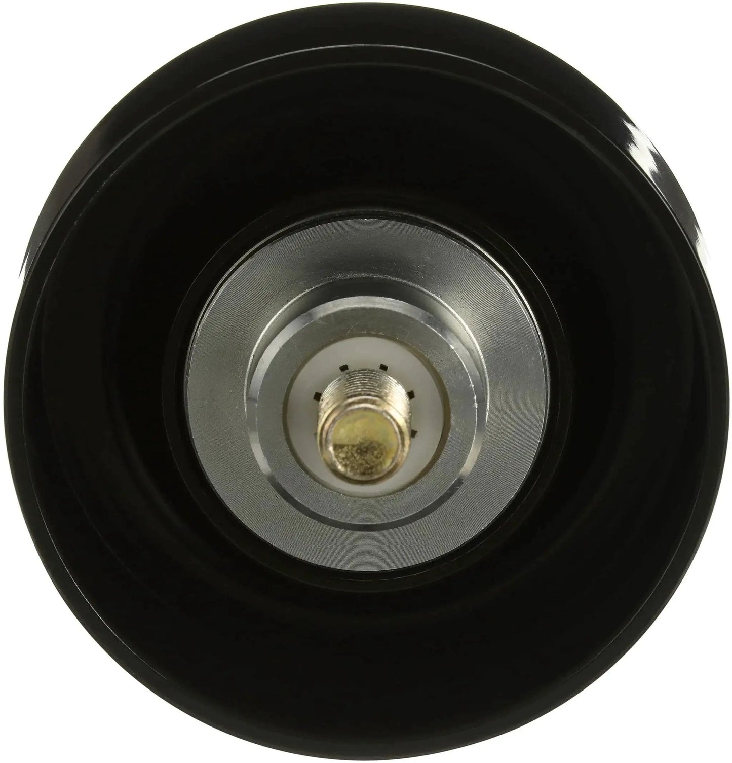 Front view of DriveAlign Belt Drive Idler Tensioner Pulley 36306 for cars and trucks by Gates, with steel and thermoplastic construction.