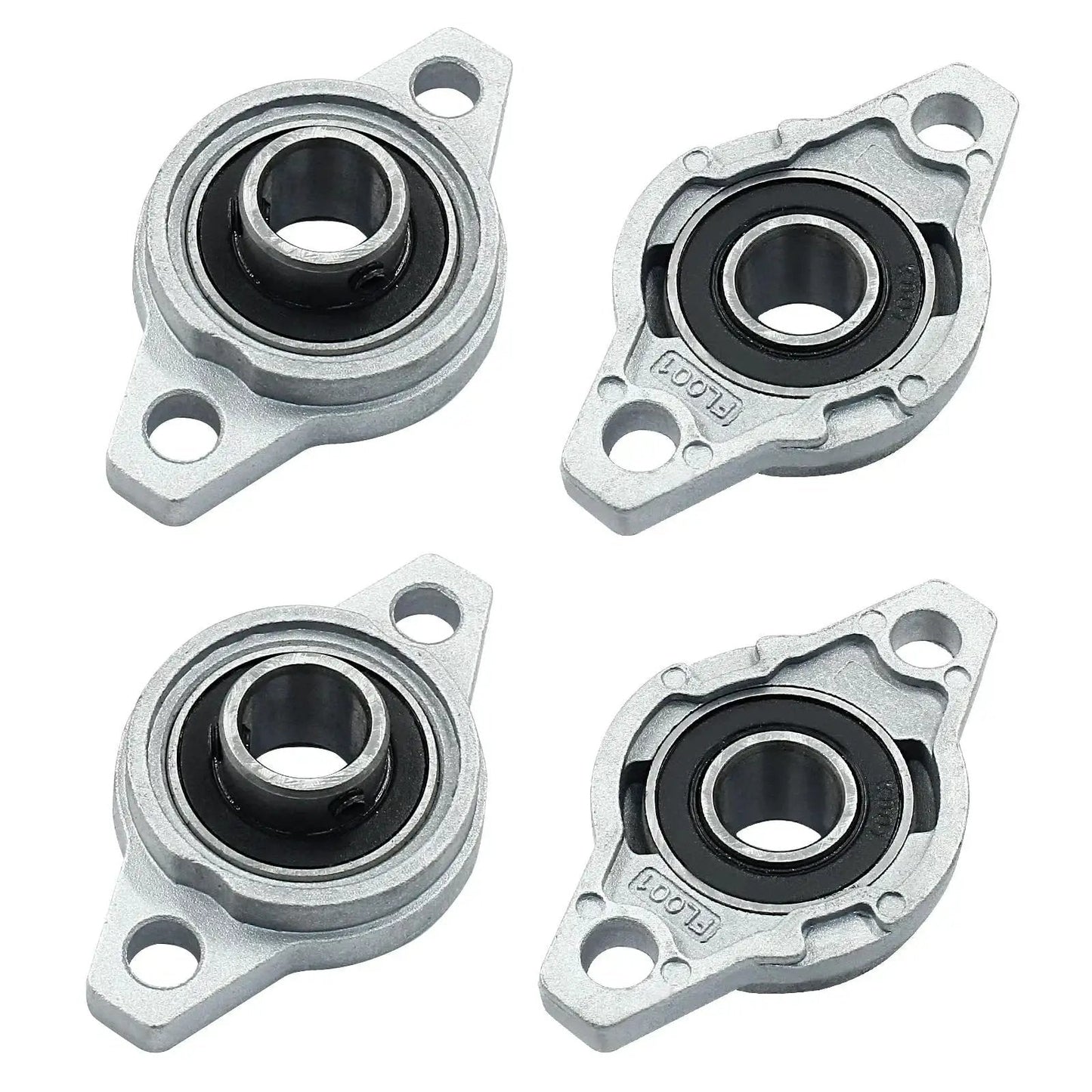 4 Pack KFL001 Flanged Pillow Block Bearings With 12 Mm Bore, Self Aligning Zinc Alloy Flange Mounted Bearings for industrial use