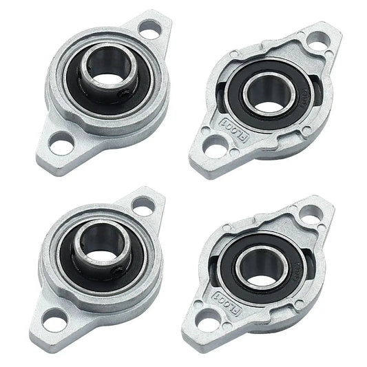 4 Pack KFL001 Flanged Pillow Block Bearings With 12 Mm Bore, Self Aligning Zinc Alloy Flange Mounted Bearings for industrial use
