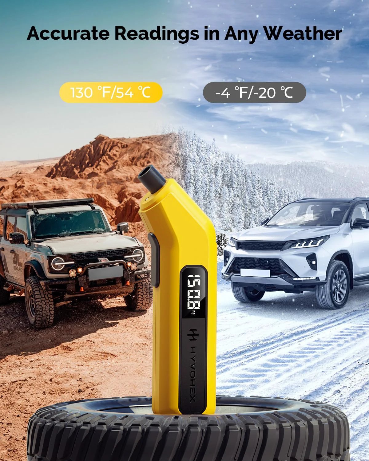 Fast And Accurate Digital Tire Pressure Gauge With Backlit LED Display, 200 PSI For Cars, Trucks, Motorcycles, And Bicycles