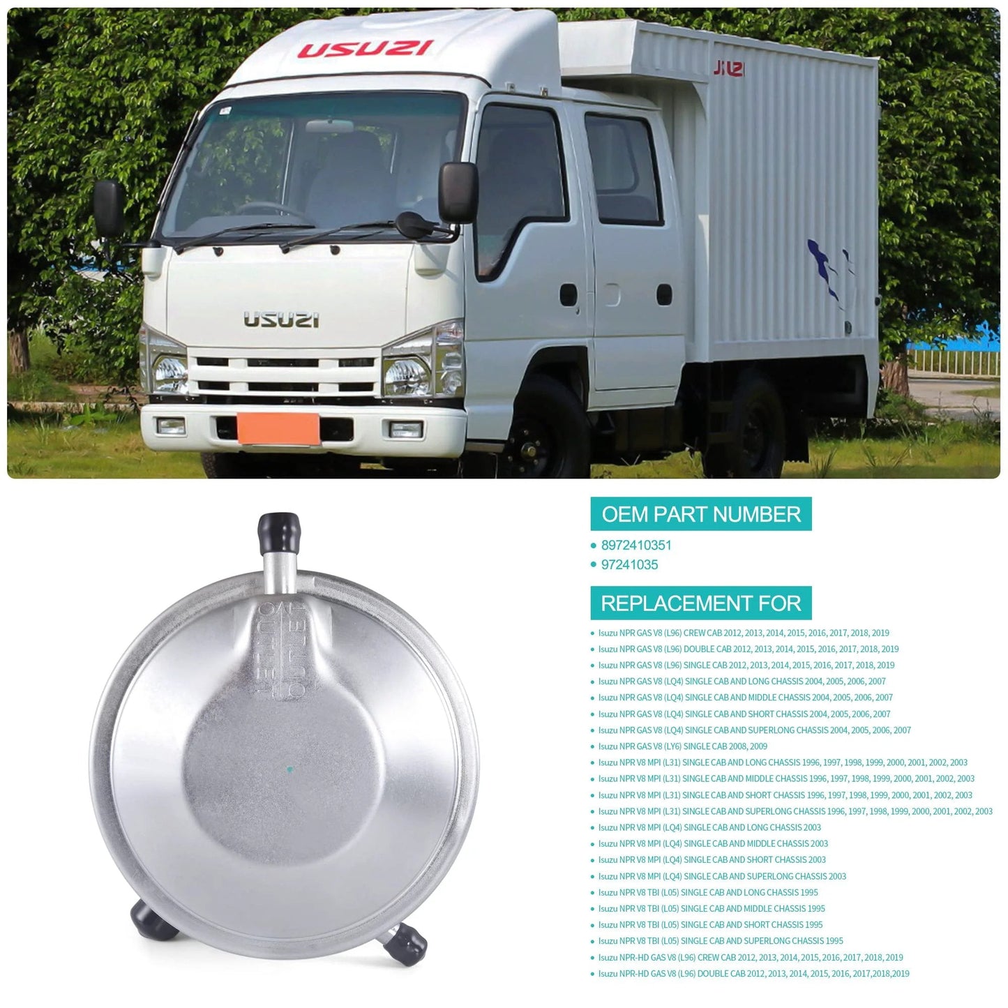 Vacuum Pump For Isuzu NPR HD Crew Cab 1995 To 2019 Gas V8 Engines Replacement High Performance CNC Machined Housing AULINK 97241035