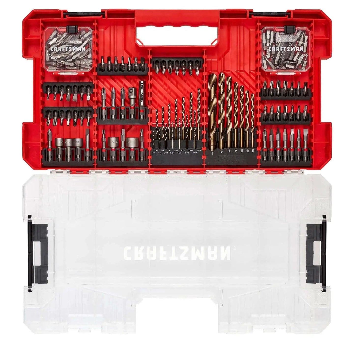 Heavy Duty Impact Driver Bit Set With Black Oxide Coated Steel Bits And Precision Machined Tips 140 Piece Four Bit Ranges