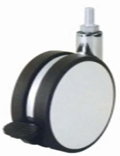 82mm Caster Wheel 99 Lbs - Brake Zinc Alloy - Acrylonitrile Butadiene Styrene (Plastic) M8 Threaded Stem
