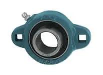 BFX204 20mm Narrow Inner Ring Set Screw 2-Bolt Flange Unit, Malleable Iron Housing, Ball Bearing Insert, Contact Seal shown front view
