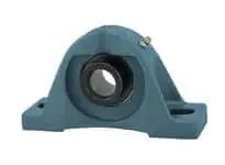 Eccentric collar pillow block with 1-1/8 inch wide locking ring for precise shaft alignment and secure performance.