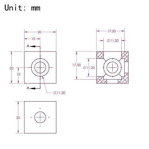 8PCS Black Corner Bracket Cube (20x20x20mm) for 6mm Slot Aluminum Extrusion Profile 2020 Series (Cube Corner-8PCS)