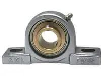 Front view of UCP201-8NPMZ2 Pillow Block Bearing 1/2 in (12.7 mm), Nickel-Plated P203NP Housing, Zinc-Plated Wide Inner-Ring Ball Insert