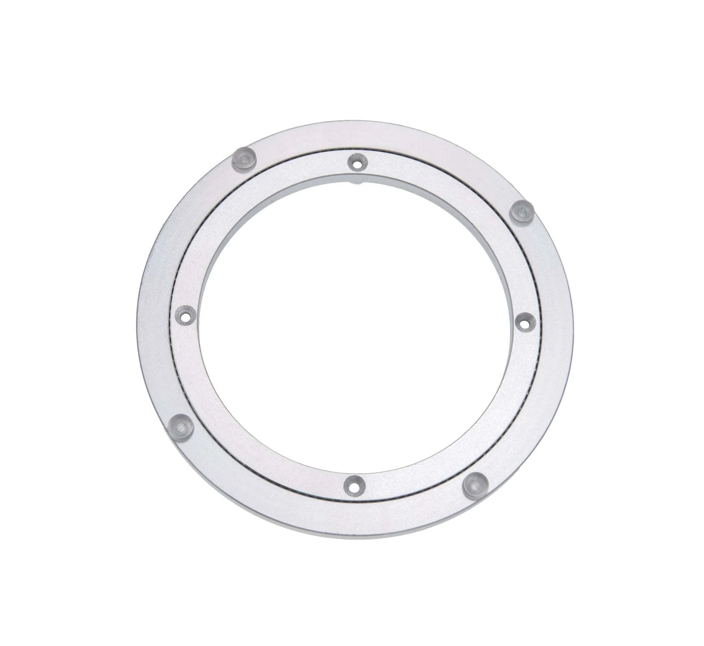 8 Inch Aluminum Heavy Duty Lazy Susan Rotating Turntable Bearing Swivel Plate with Non Slip Rubber Feet Thick 10mm Profile