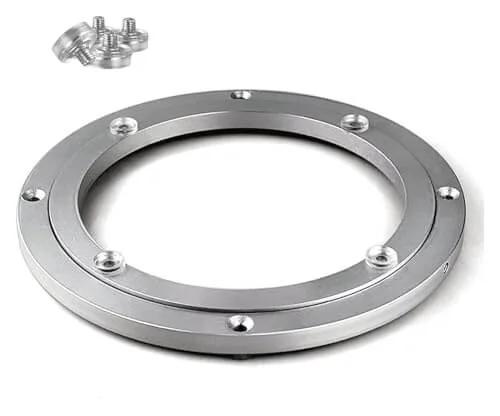 8 Inch Aluminum Lazy Susan Turntable Bearing, Heavy Duty Circular Swivel Base with Smooth Silent Rotation and screws