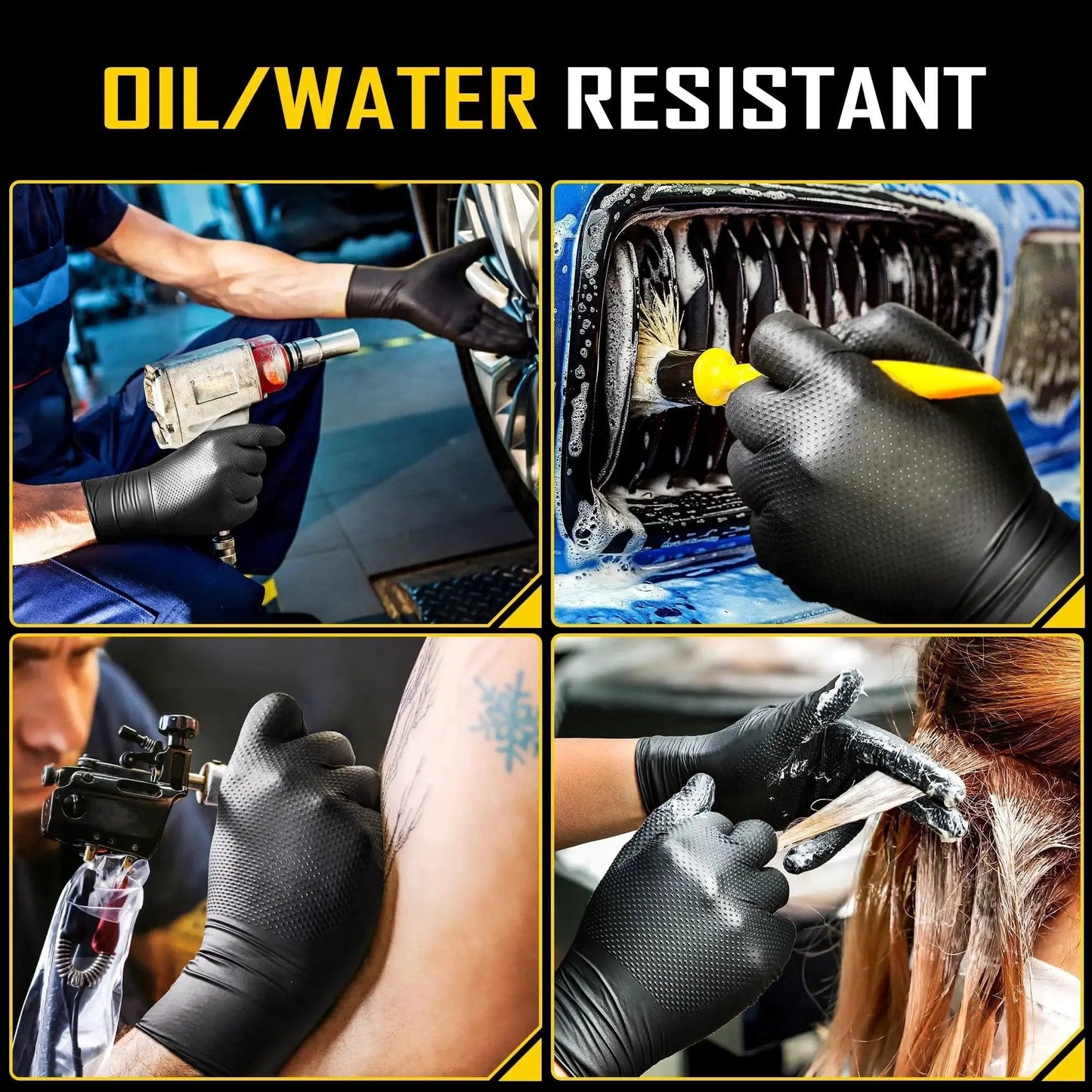 8 Mil Nitrile Gloves With Diamond Grip For Mechanic Work And Cleaning 100 Ct in automotive and hygienic applications
