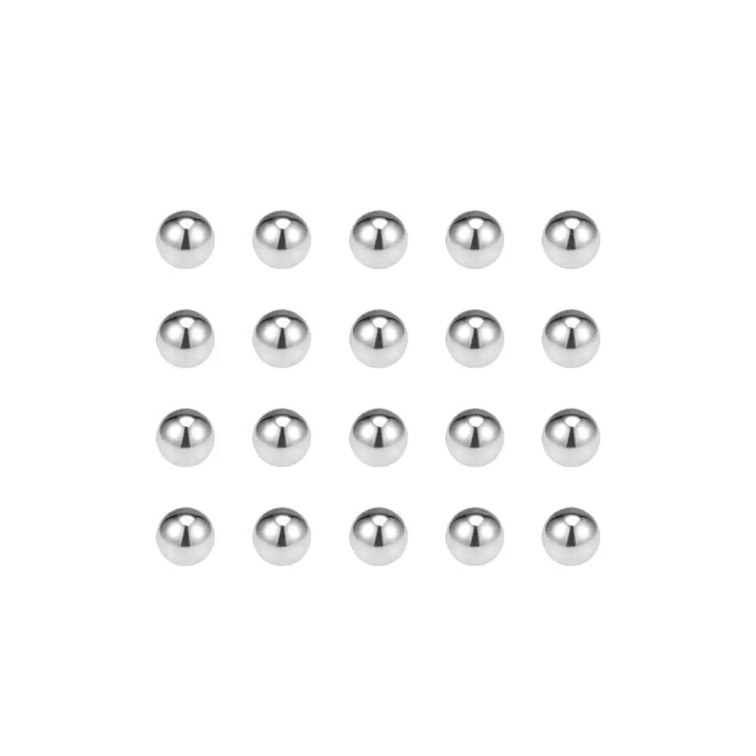 8mm Bearing Balls 304 Stainless Steel G100 Pro Grade Precision 50 Pieces arranged in rows for mechanical projects.