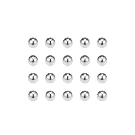 8mm Bearing Balls 304 Stainless Steel G100 Pro Grade Precision 50 Pieces arranged in rows for mechanical projects.