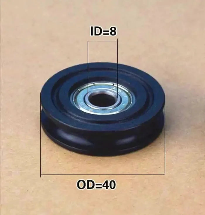 8mm Bore Bearing - OD: 40mm U-Groove Plastic Tire for Sliding Doors