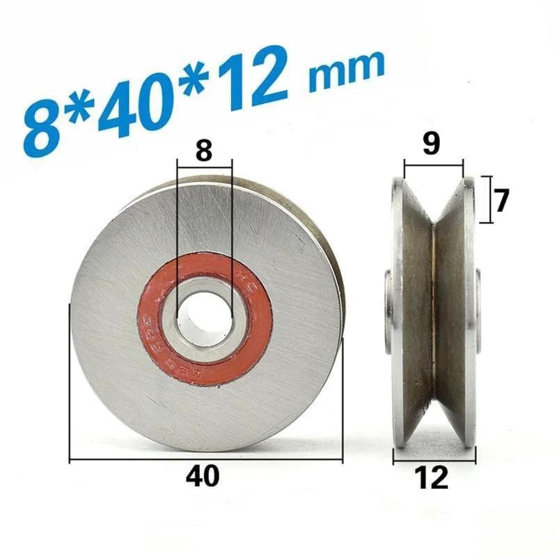 8mm Bore Bearing With 40mm Shielded V Groove Track Roller Pulley Bearing 8x40x12mm