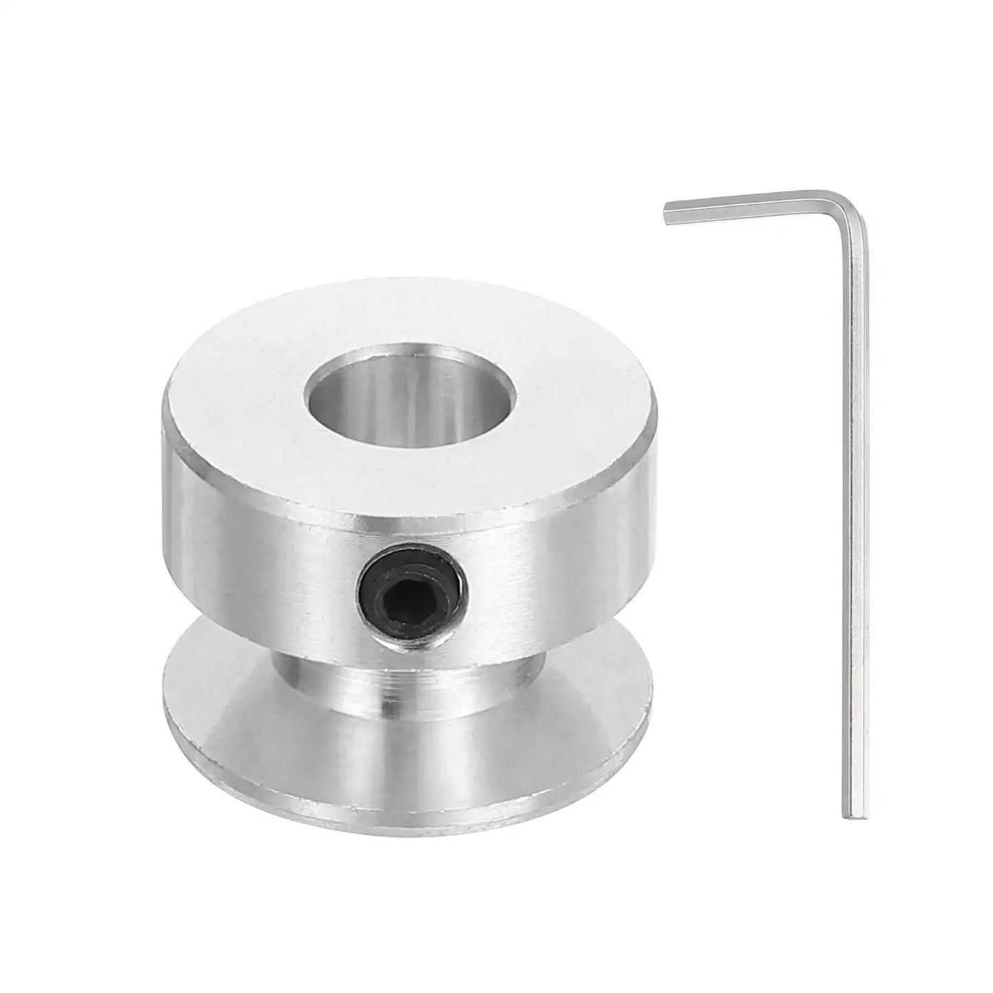 8mm Fixed Bore Aluminum Single Groove Pulley 20mm Outer Diameter For 5 To 6mm PU Belts with hex key