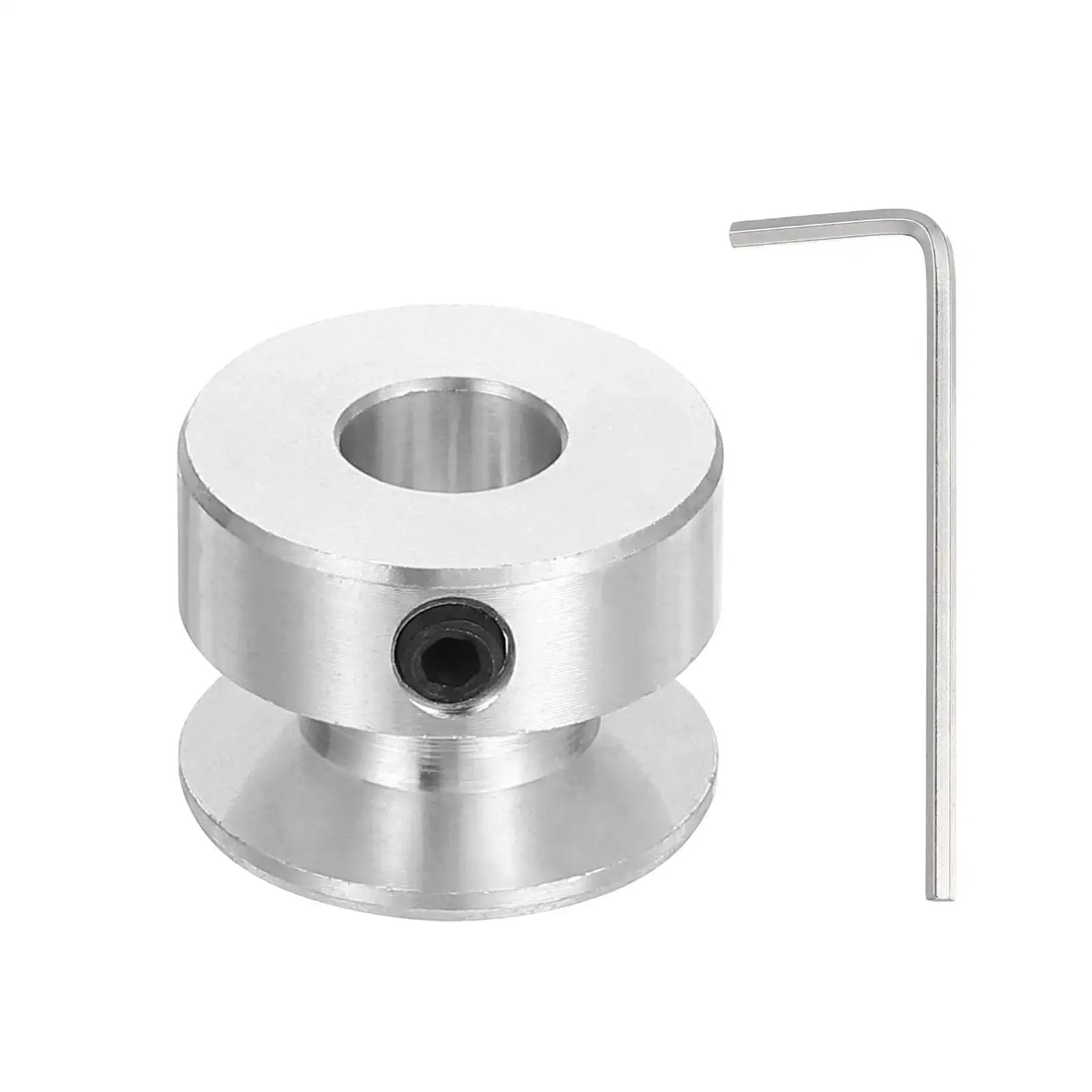 8mm Fixed Bore Aluminum Single Groove Pulley 20mm Outer Diameter For 5 To 6mm PU Belts with hex key