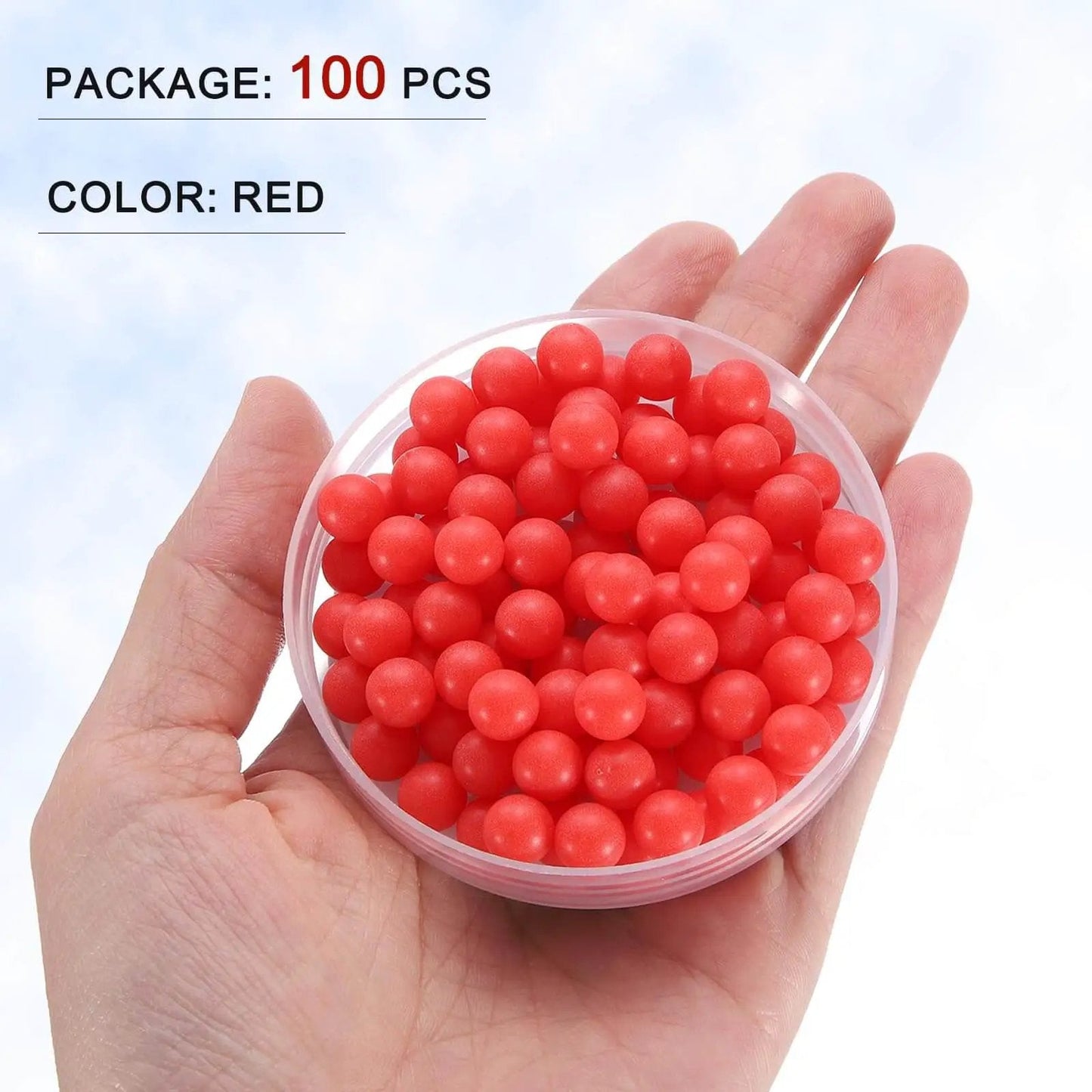 Ultra Durable 8mm PP Plastic Bearing Balls G2 Precision With Frosted Red Finish 100 Pack For DIY Projects And Machinery displayed.