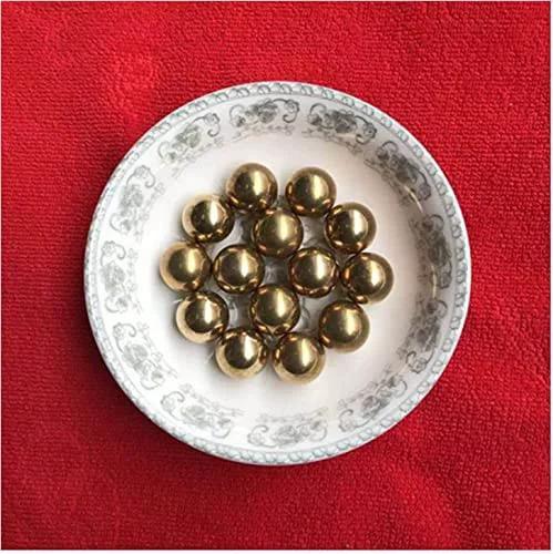 8mm 200pcs Solid Pure Copper Balls - Brass Ball Bead displayed on a decorative plate