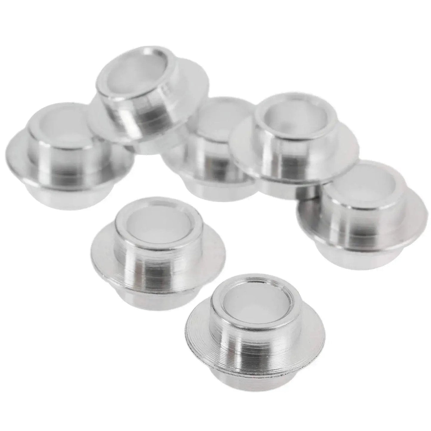 8-Pack Inline Skate Bearing Spacers For 8mm Axles Aluminum Wheel Center Spacers, durable replacement bushings for smooth rolling.