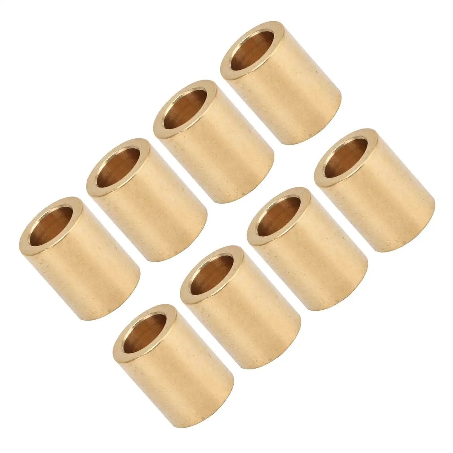 8 Pieces Self Lubricating Brass Bearing Sleeve Set with 8mm Bore, 12mm OD, 15mm Length for Smooth High Speed Sliding and Friction Reduction