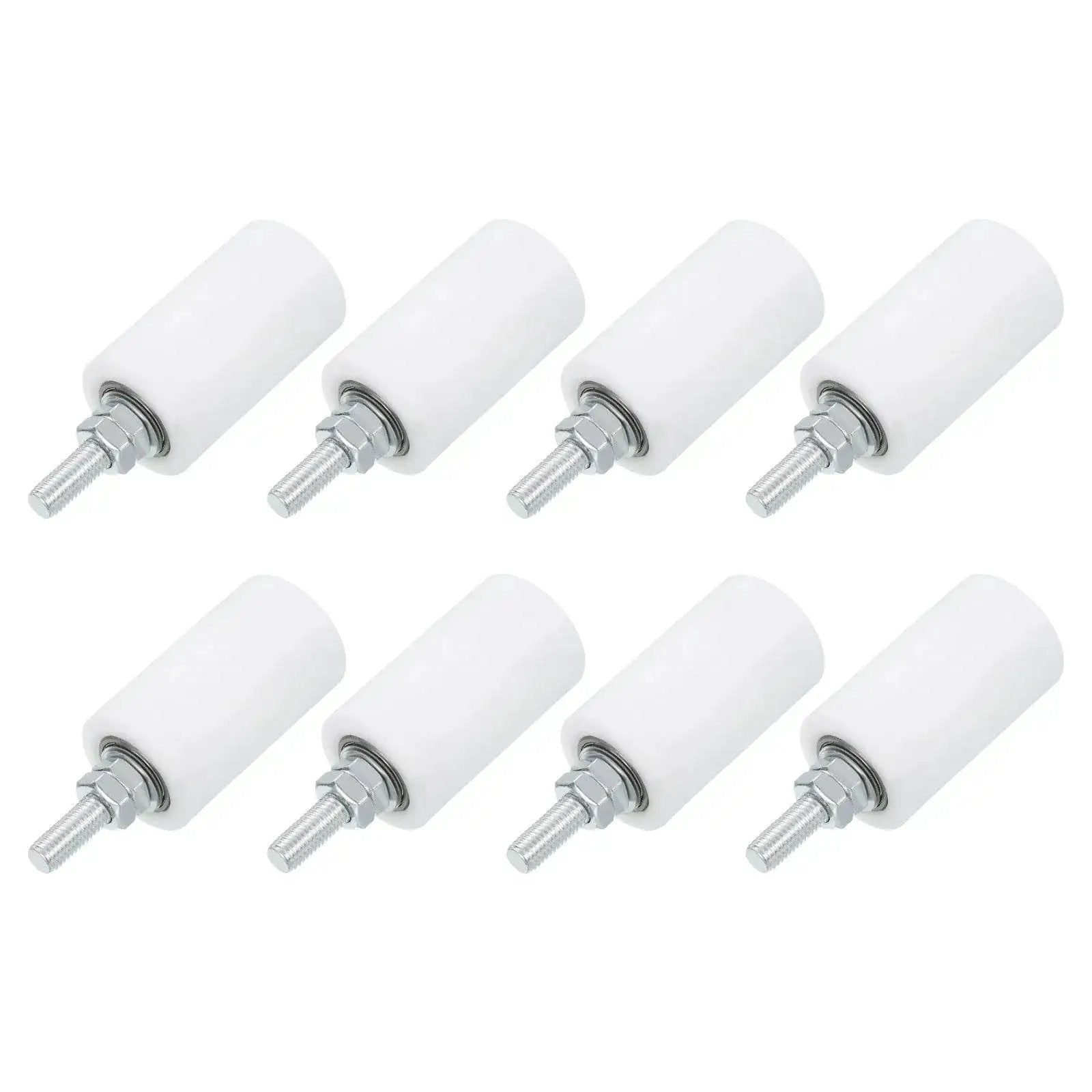 8 Pcs Slide Gate Guide Roller Set With 2.7 Inch Nylon Wheels For Sliding Doors, Universal Gate Pulley Wheels And Gate Support Assembly