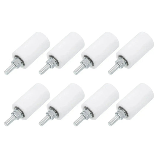 8 Pcs Slide Gate Guide Roller Set With 2.7 Inch Nylon Wheels For Sliding Doors, Universal Gate Pulley Wheels And Gate Support Assembly