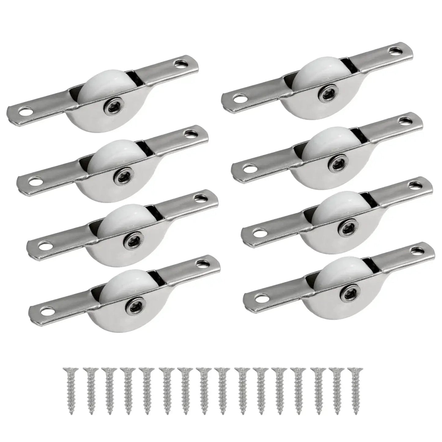 8Pcs 18Mm Sliding Door Pulley Wheels For Screen Doors Closets Wardrobes And Cabinets Durable Plastic Rollers Easy Installation