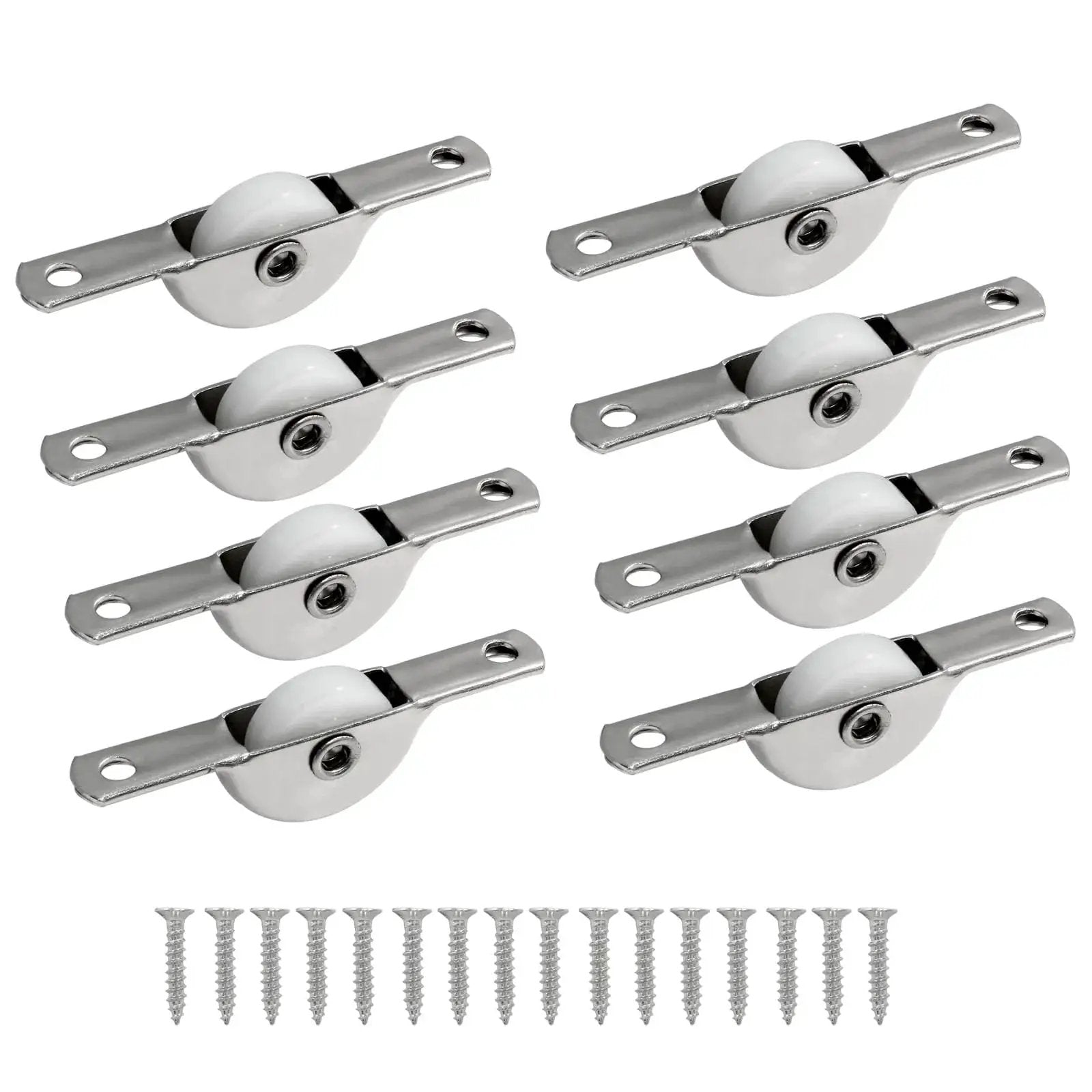 8Pcs 18Mm Sliding Door Pulley Wheels For Screen Doors Closets Wardrobes And Cabinets Durable Plastic Rollers Easy Installation
