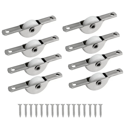 8Pcs 18Mm Sliding Door Pulley Wheels For Screen Doors Closets Wardrobes And Cabinets Durable Plastic Rollers Easy Installation
