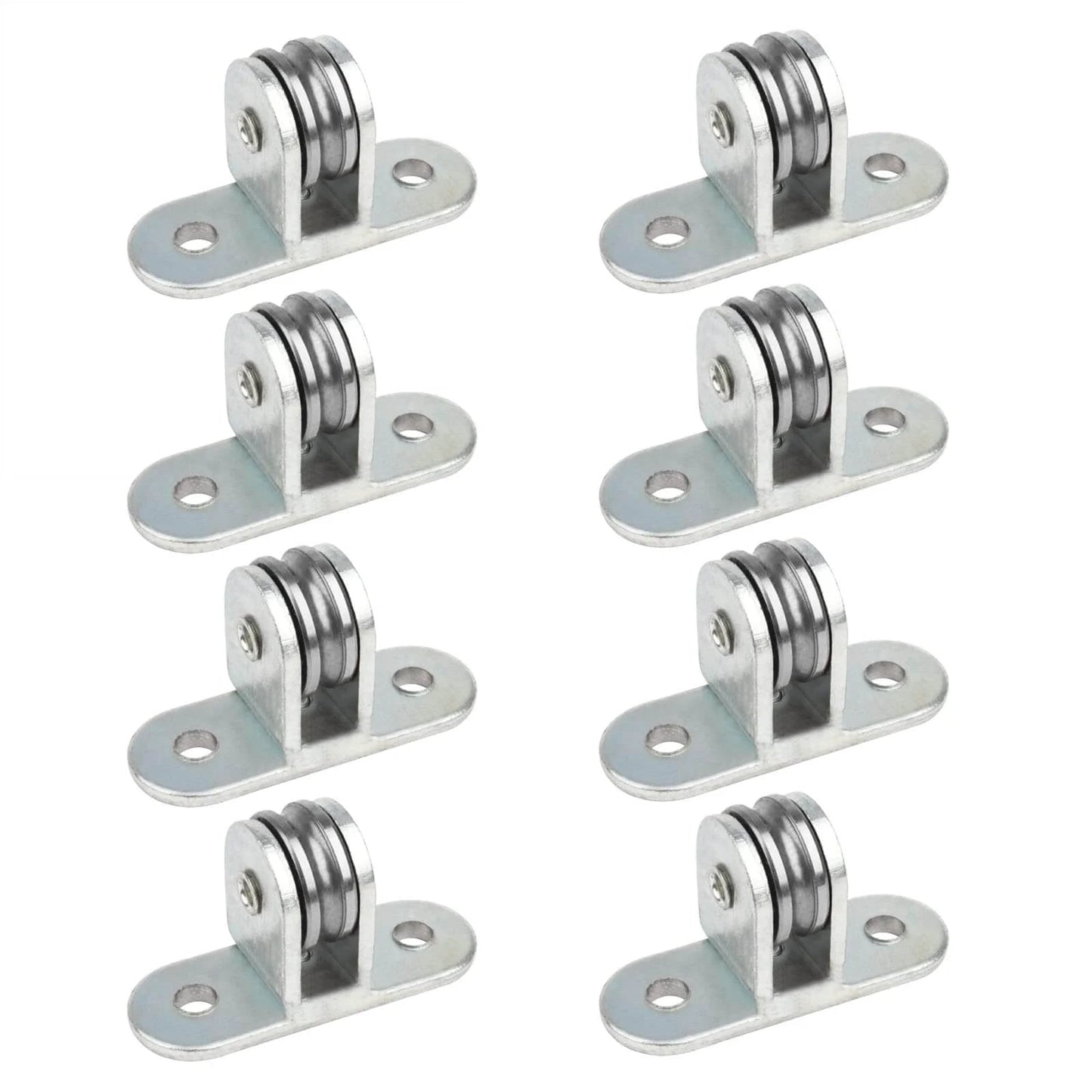 8 Pcs 3/4" Small Pulley Block, Single Bearing Silent for 1/8" Cord, Max Load 132 lb heavy duty stainless pulley wheel