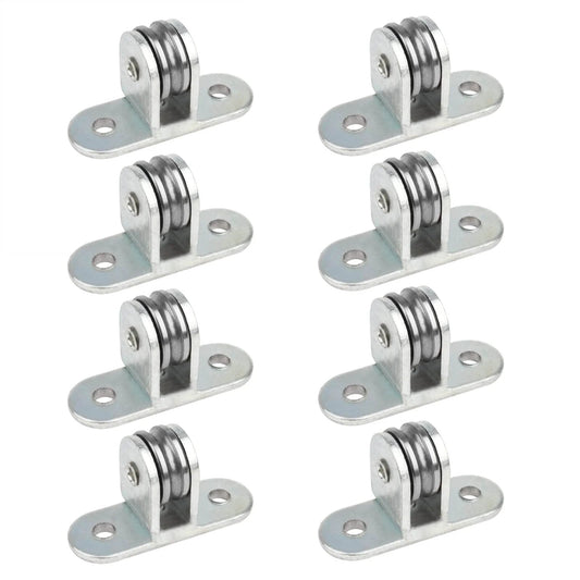 8 Pcs 3/4" Small Pulley Block, Single Bearing Silent for 1/8" Cord, Max Load 132 lb heavy duty stainless pulley wheel