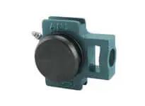 UCT203CE Wide Slot Take-Up Unit 17 mm ID Set-Screw Bearing Insert, pressed steel cover, cast iron T204N housing, side view