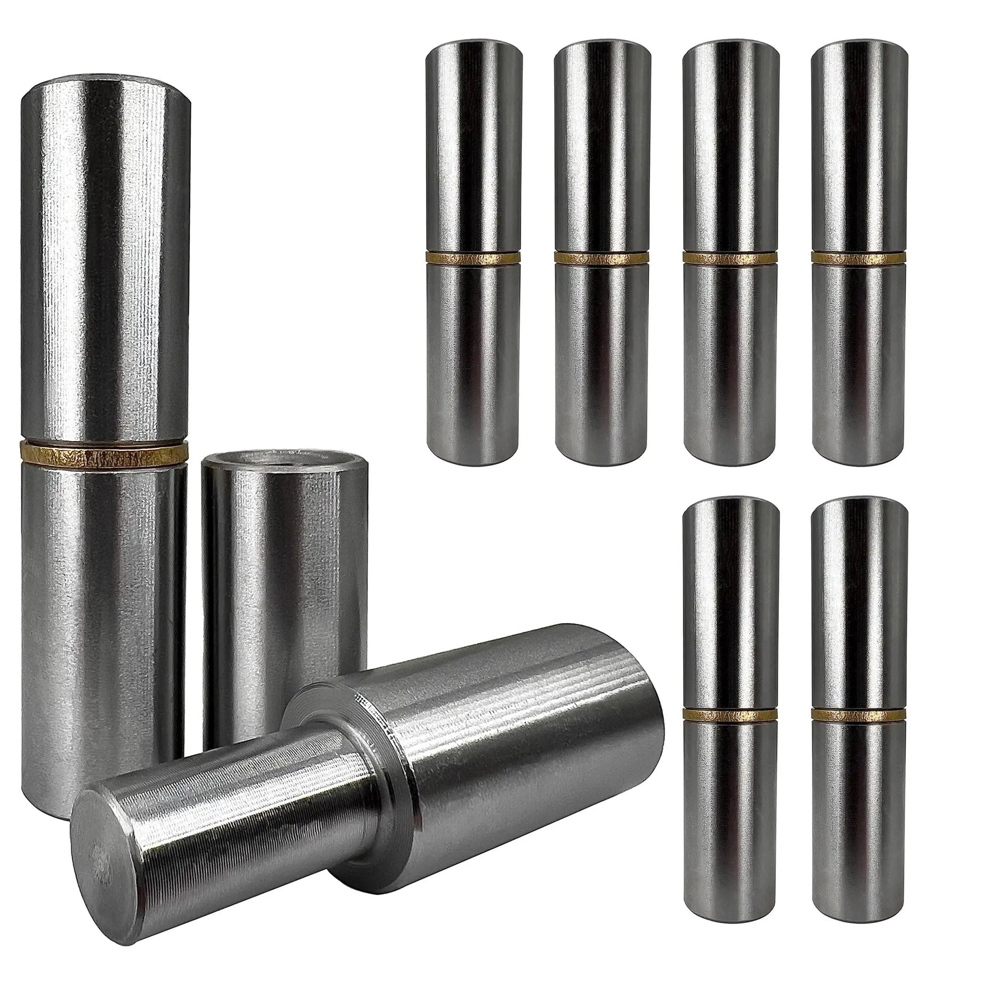 8 Pack 2 Inch Weldable Barrel Hinges Heavy Duty Steel Weld On Bullet Door Hinges Detachable For Metal Swing Doors Gates And Glass Doors With 11 32 Inch Pin Bearing.