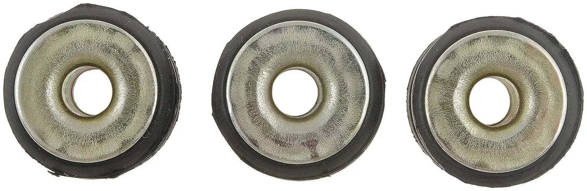 Universal Wiper Motor Bushings 3 Pack For Cars And Trucks Brass And Rubber Cushions Absorb Vibration Front View