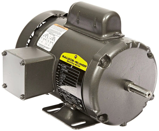 Single general purpose AC motor 48 frame TEFC, 0.17 HP 1725 RPM, 1-phase 115/230V 60Hz, sealed ball bearing, gauge steel housing