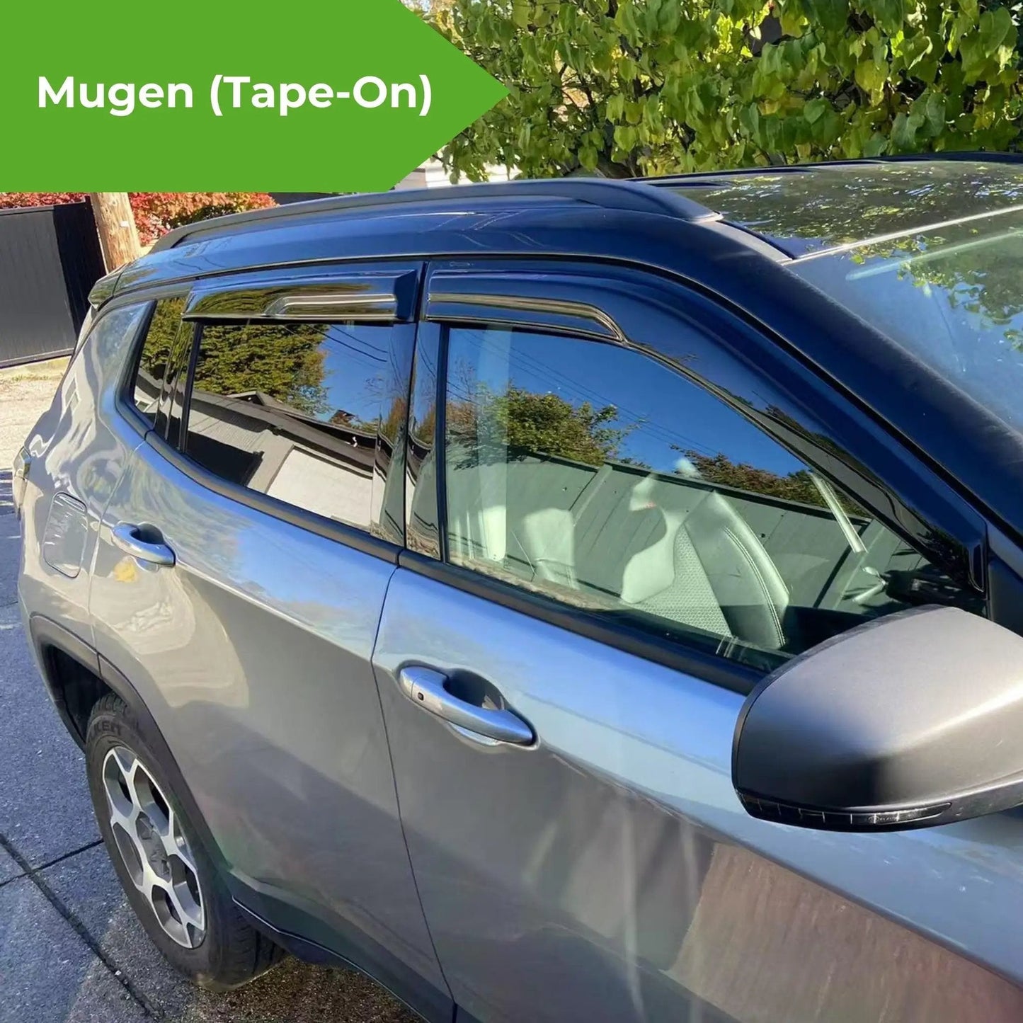 Out Channel Window Visors For 2016 2017 2018 2019 2020 2021 Honda Civic Sedan 4 Piece Rain Guards Vent Deflectors Car Accessories Premium Quality Materials IG, installed on car.