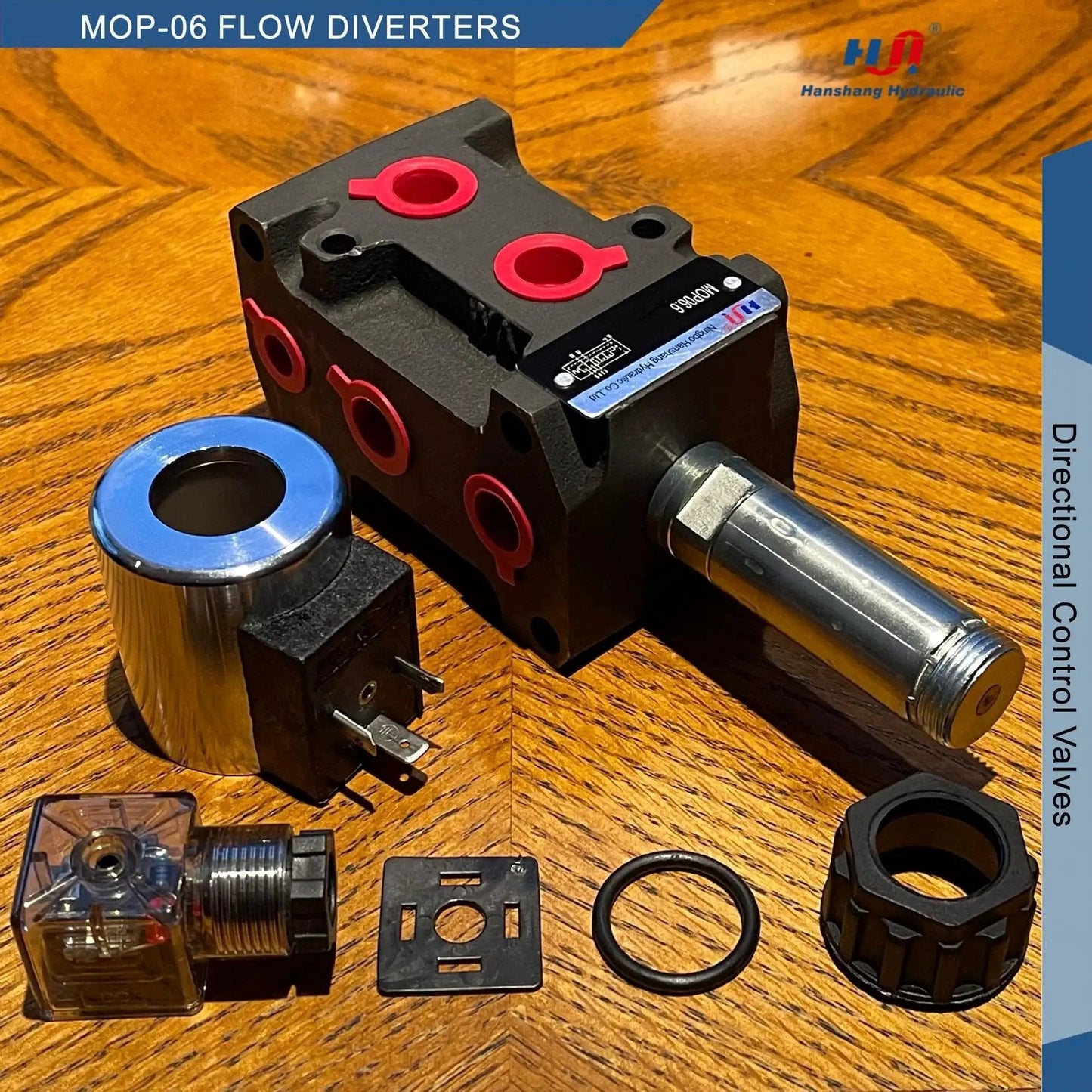 Hydraulic Solenoid Flow Diverter Valve With Stackable Circuit Selector Go To 6 Port 2 Position 50 LPM 25 MPa G 3 8 12V DC
