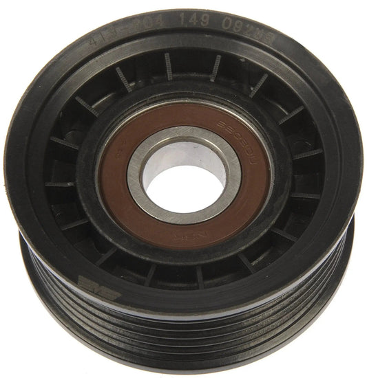 Front view of Accessory Drive Belt Idler Pulley Replacement For Select Vehicles Direct Fit To Stop Squealing Groaning And Boost Engine