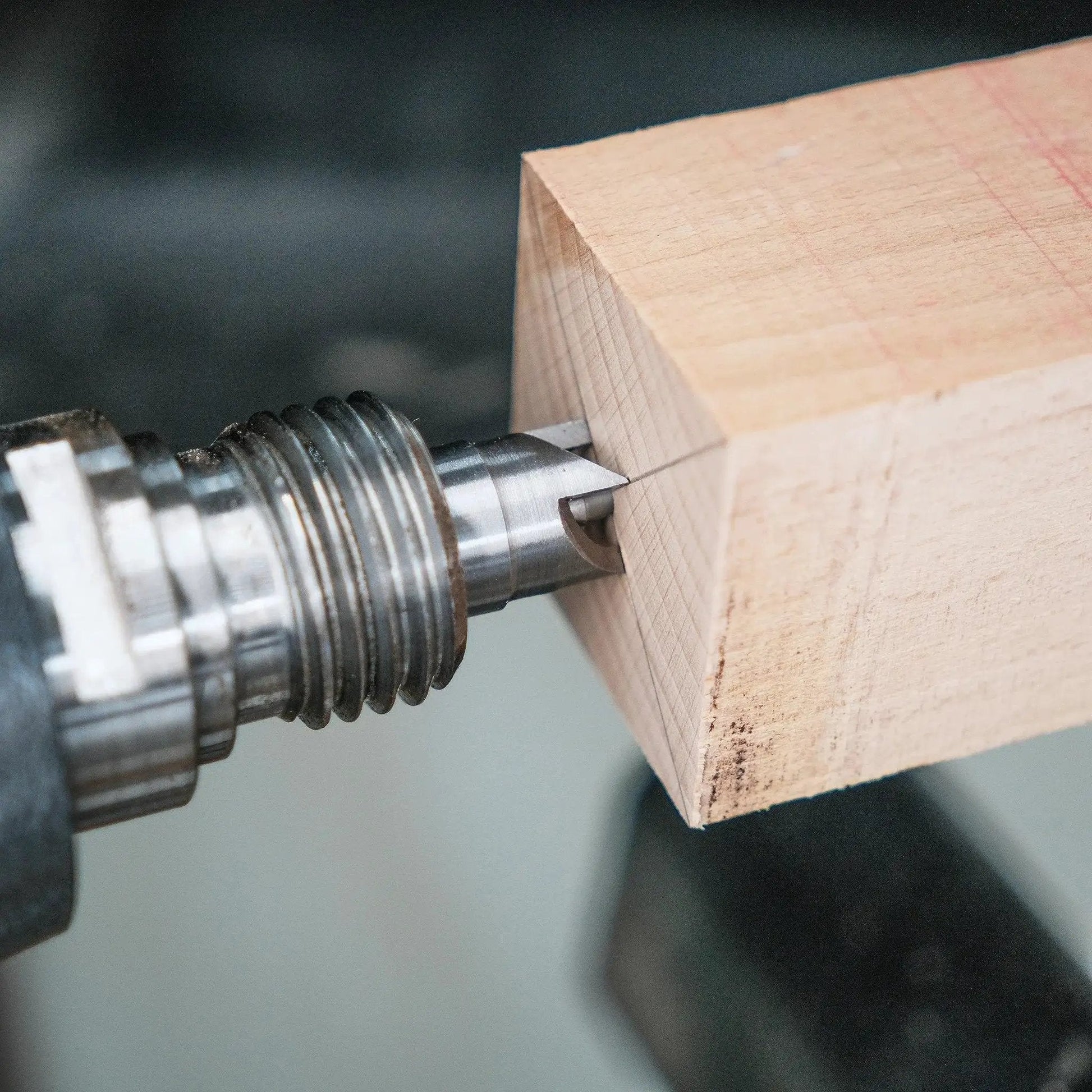 Four Piece MT2 Woodturning Lathe Center Set With Live Center And Spur Centers And Cup Center For MT2 Headstock And Tailstock Built From Rock Solid Steel With High Speed Bearing For Smooth Turning MT2 Taper on wooden block