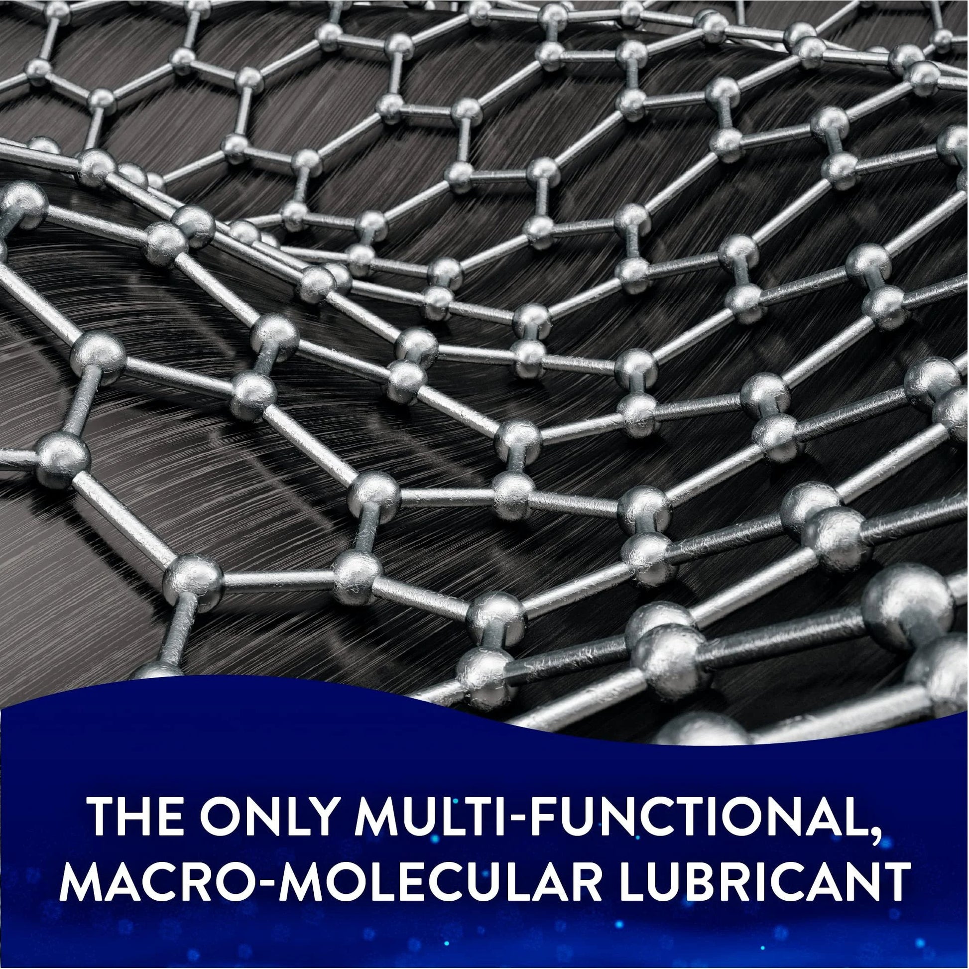 Close-up of interconnected macro molecular structure representing a multi-functional lubricant.