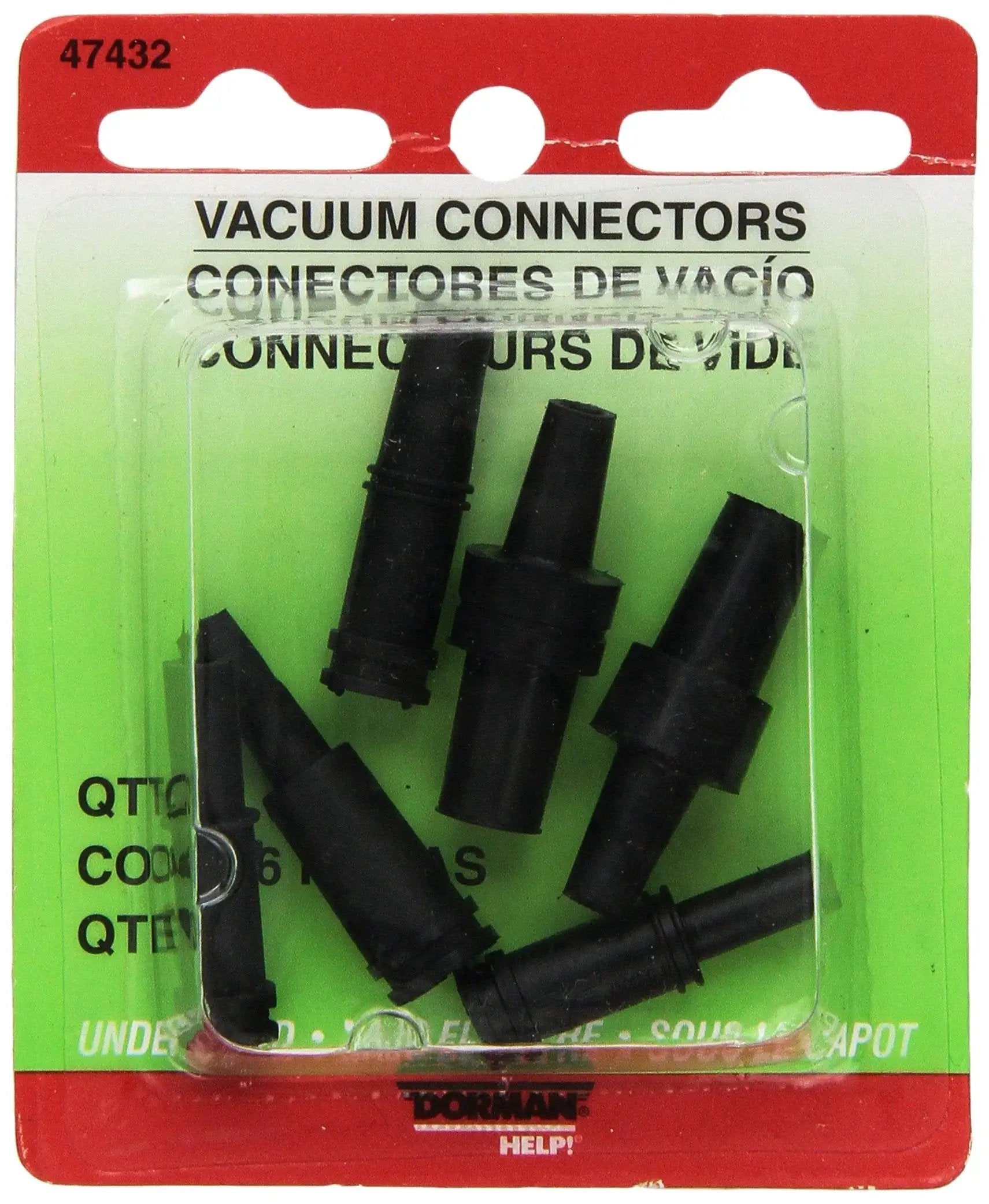Soft Vacuum Tubing Connector For Automotive Vacuum Lines Black Easy Fit Replacement 47432 By Dorman in retail packaging