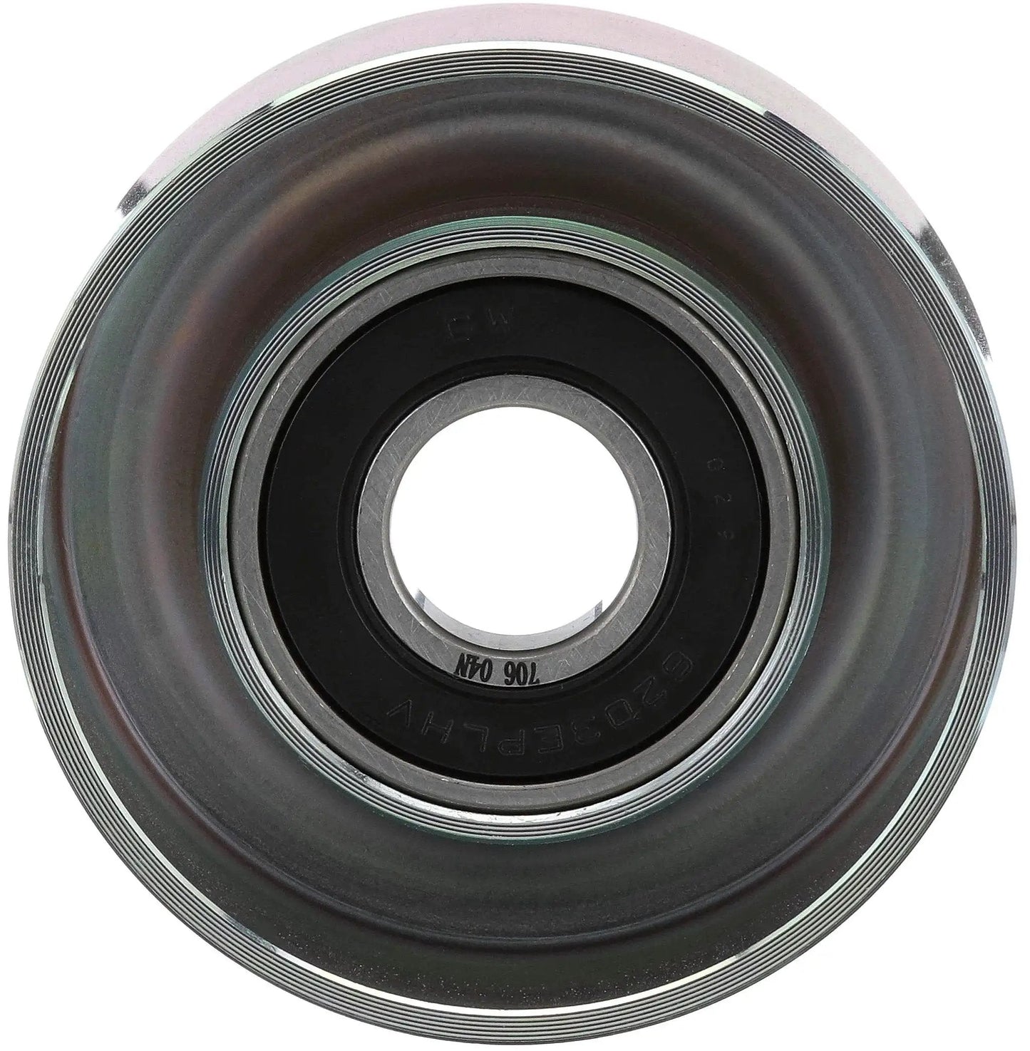 Front view of Drive Align Belt Drive Idler Tensioner Pulley For Most Cars Gates 36173 Steel And Thermoplastic Construction