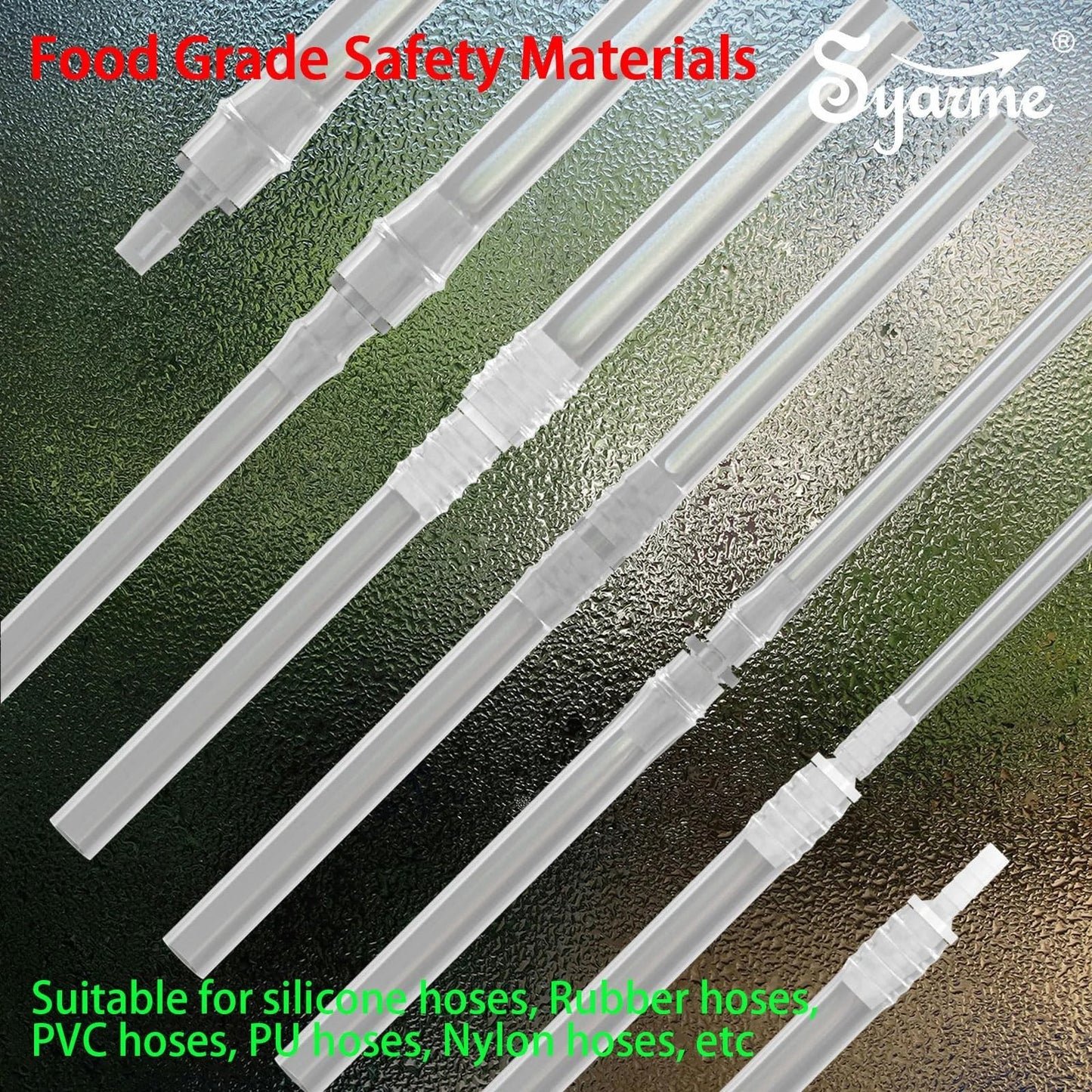 Female Urination Device Connector Set Ten Hose Barb Fittings For Urinal To Extension Tube Reusable Pipeline Connector Kit With Five Diameter Sizes From One Fifth Inch To Forty Seven Hundredths Inch Includes Silicone Tube