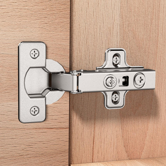 2 Pack Frameless Full Overlay Soft Close Cabinet Hinges With 35mm Cup Adjustable Clip On Plate Nickel Finish Hidden European Hinges For Cabinets Built To Last Precision Engineered For Quiet Durable Kitchen And Bathroom Cabinet Doors
