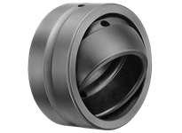 Front view of SB22A spherical bushing single unit, metric, high-carbon steel, steel-on-steel open type, chrome plated, for 22 mm shaft.
