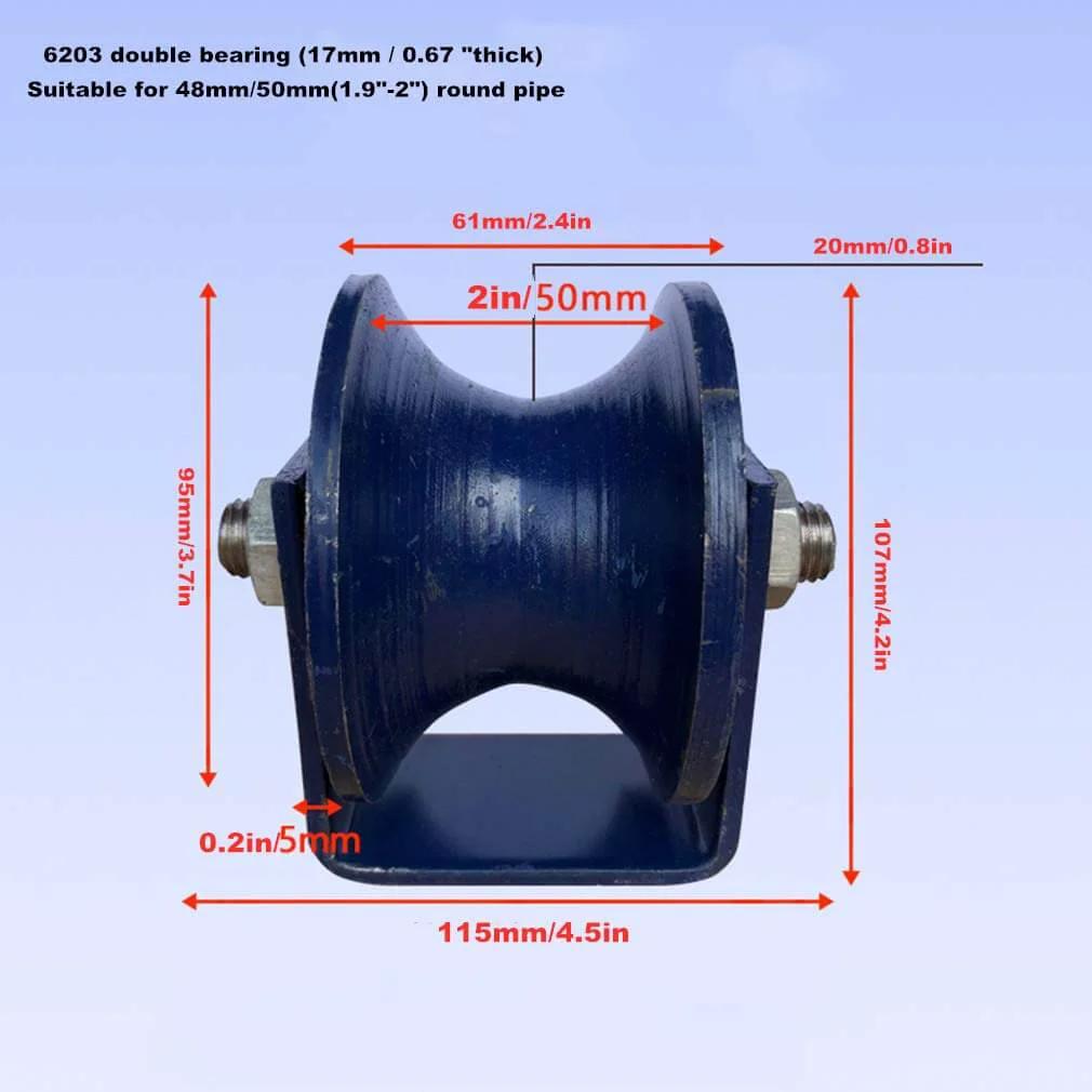 Pulley,Pulley Wheel, U-Groove Casters,Cast Iron with measurements for Heavy Duty Barn Door Rigid Wheel Hardware for Inverted Track