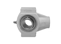 Front view of 1-1/2 in Stainless Steel Set Screw Flange Insert RF White Single for Pillow Block Applications Compatible with Sealed Ball Bearing