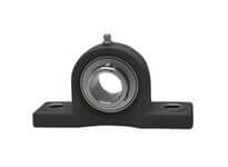1-5/16 in stainless set screw pillow block bearing with black plastic housing, single unit for shaft mounting, compatible with sealed ball bearing inserts and linear slide unit applications