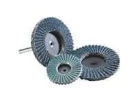 Assorted abrasive grinding wheels and flap discs, suitable for metalworking and polishing applications.